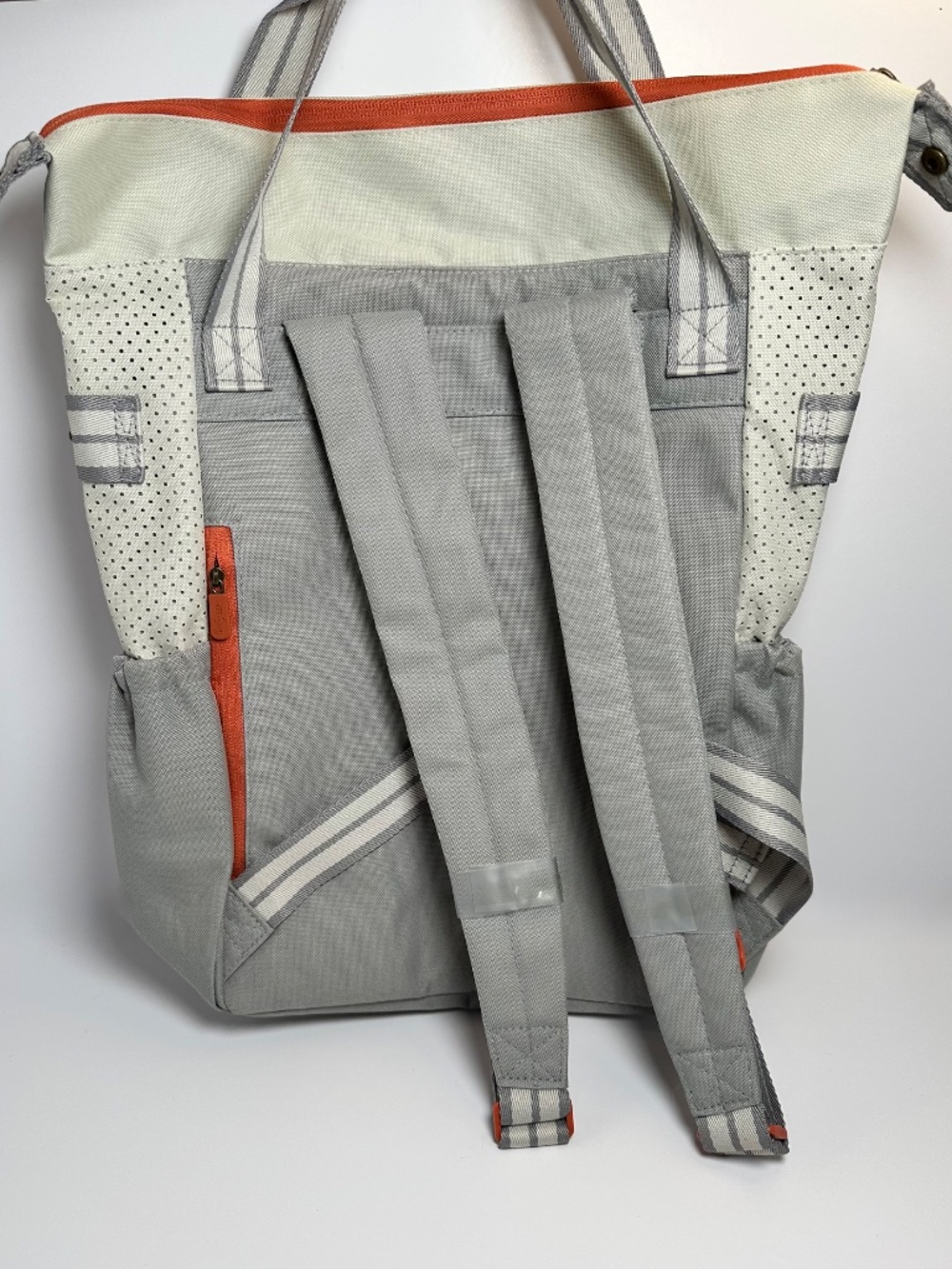 Thirty-One Day Away Backpack Whisper Grey Colorblock | Large Travel Diaper Bag - Picture 3 of 6